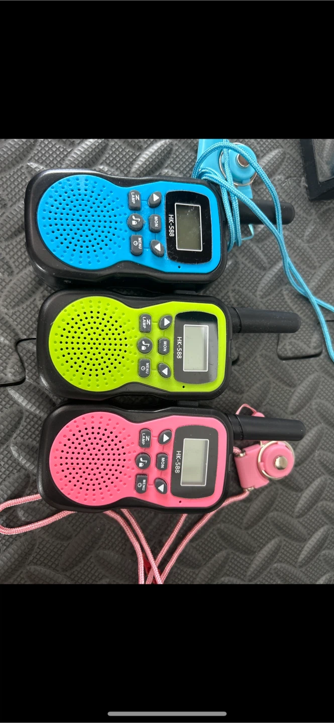 3x HK-588 Walkie Talkies - Blue, Green, Pink