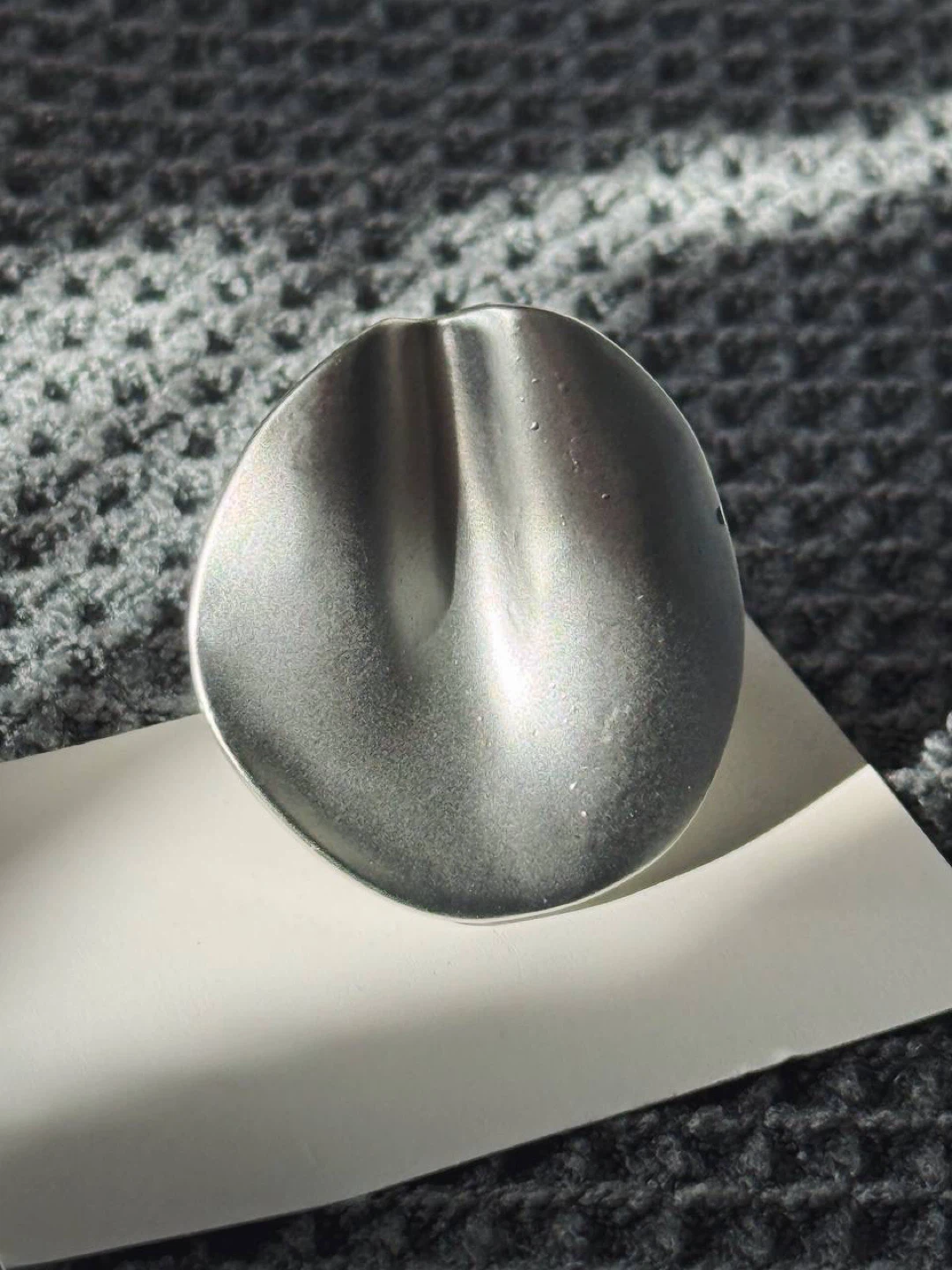 Silver Oval Statement Ring - photo 5