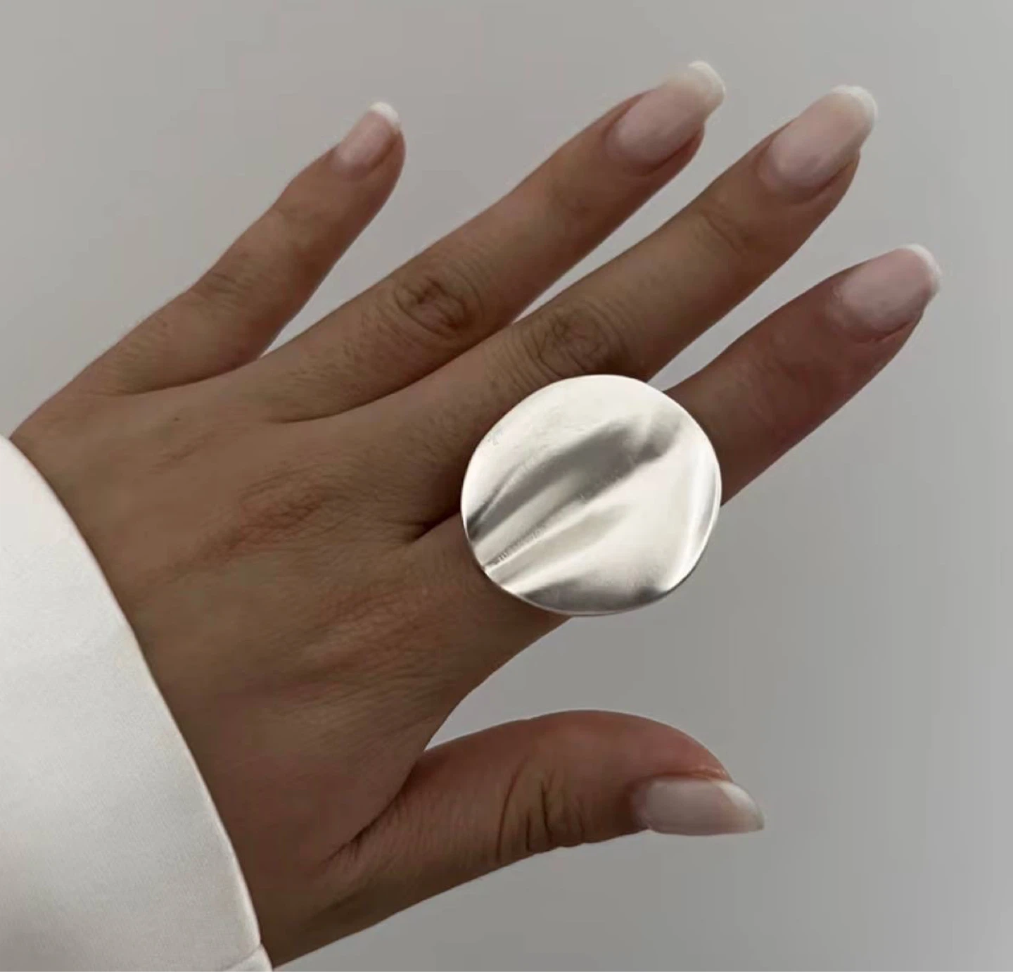 Silver Oval Statement Ring