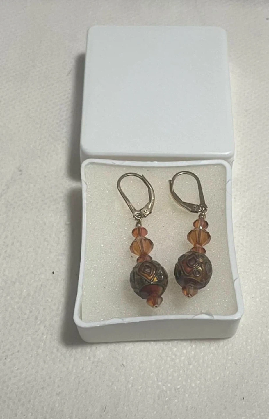 Dangle Earrings with Amber Beads - photo 2