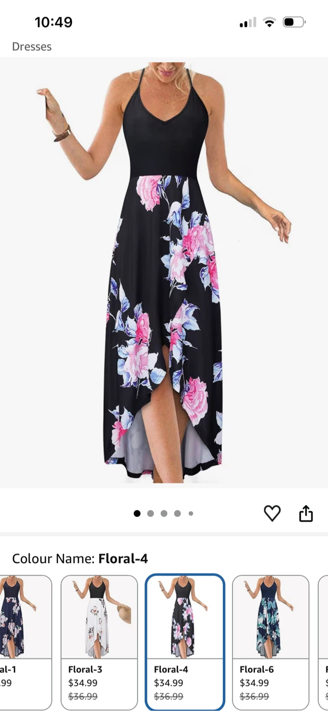 Klifig Floral Maxi Dress Black Size Small