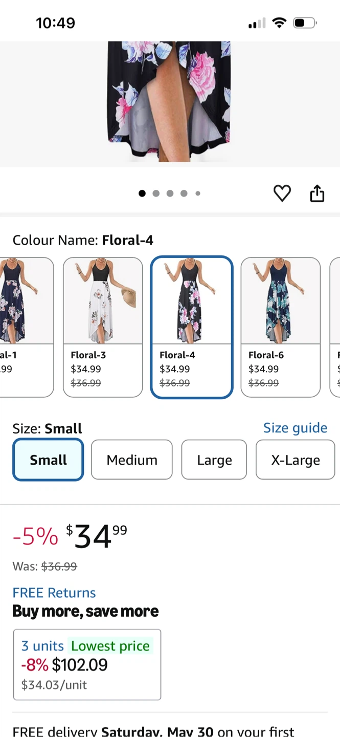 Klifig Floral Maxi Dress Black Size Small - photo 4