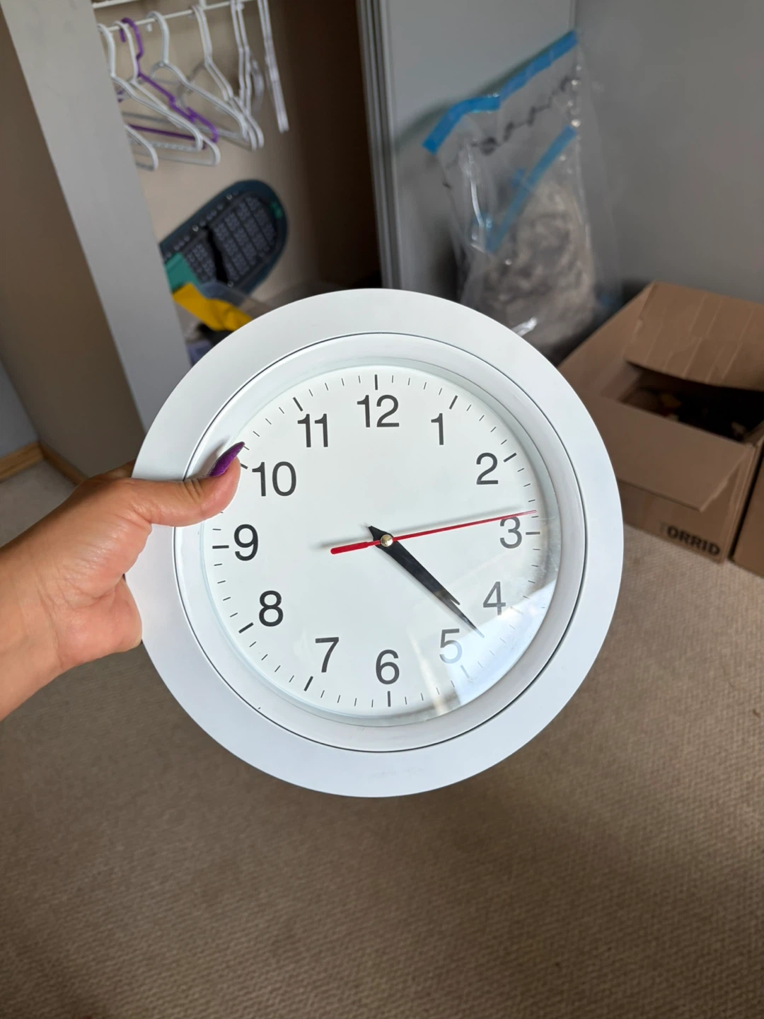 White Round Wall Clock - photo 5