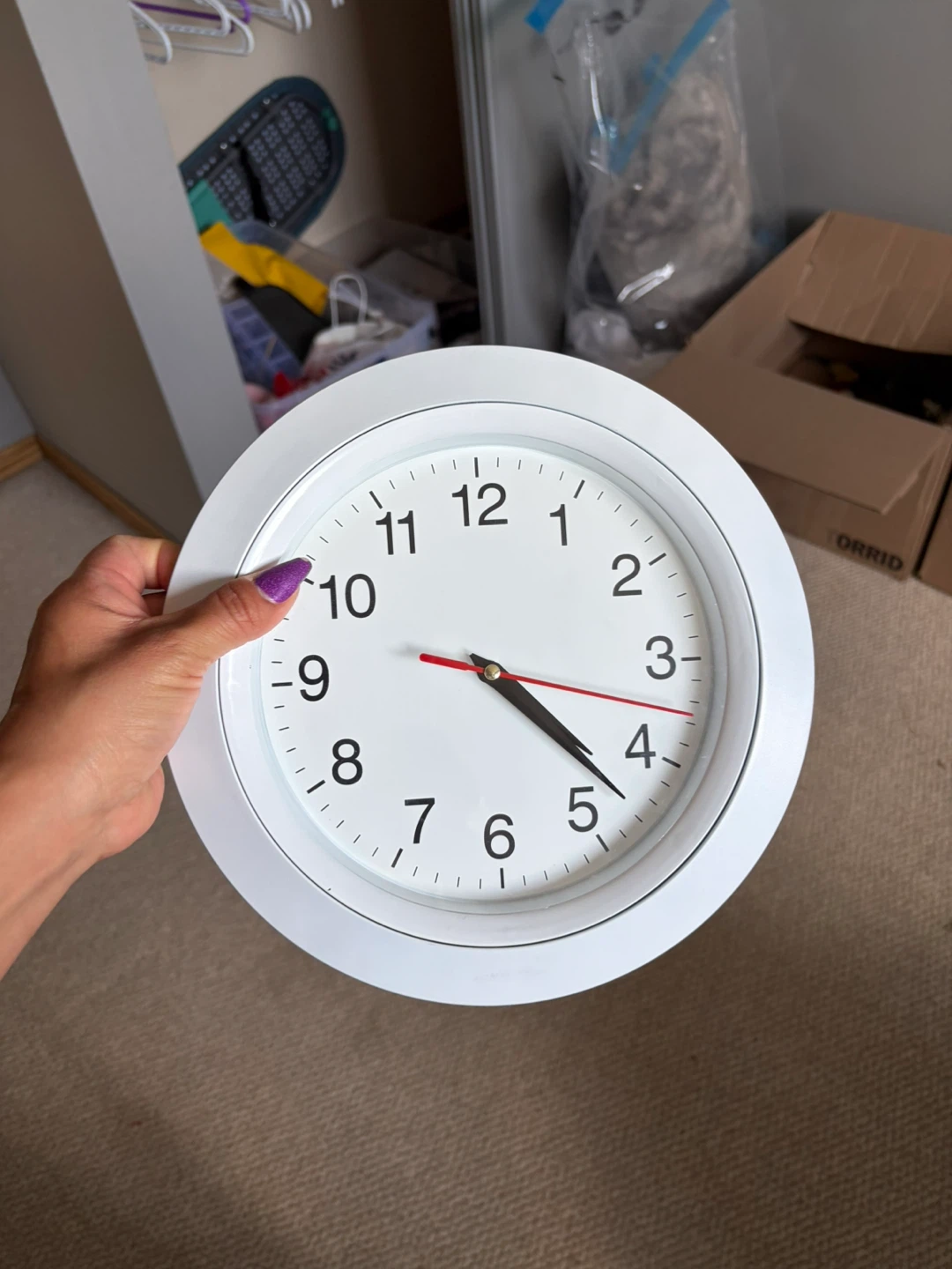 White Round Wall Clock - photo 3