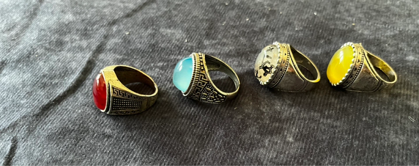 Set of 4 Men's Gemstone Rings - photo 4