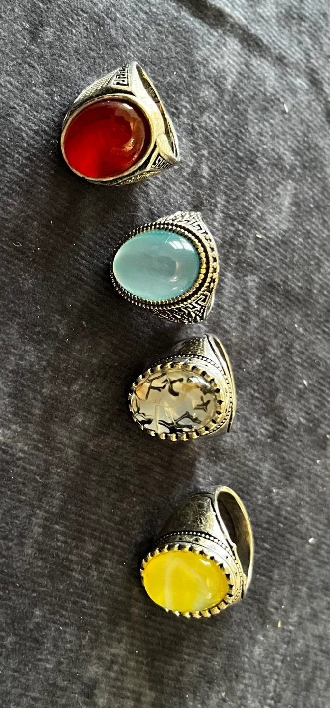 Set of 4 Men's Gemstone Rings - photo 5