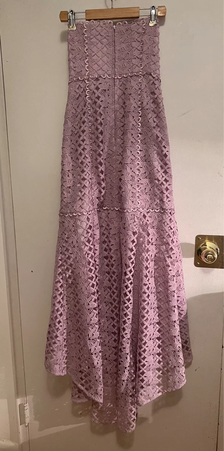 Keepsake Pastel Purple Lace Strapless Dress Size XS - photo 3