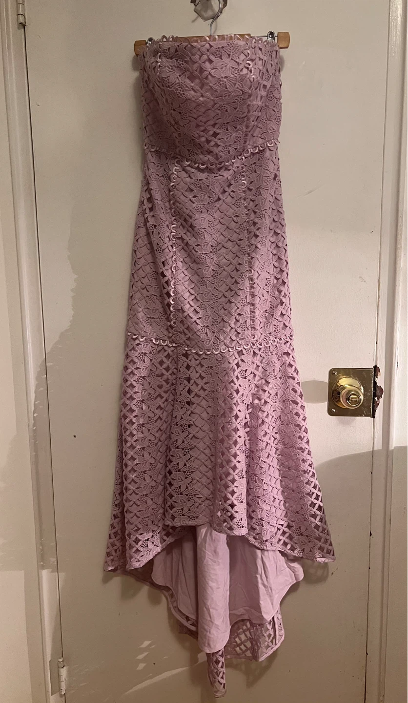 Keepsake Pastel Purple Lace Strapless Dress Size XS - photo 2