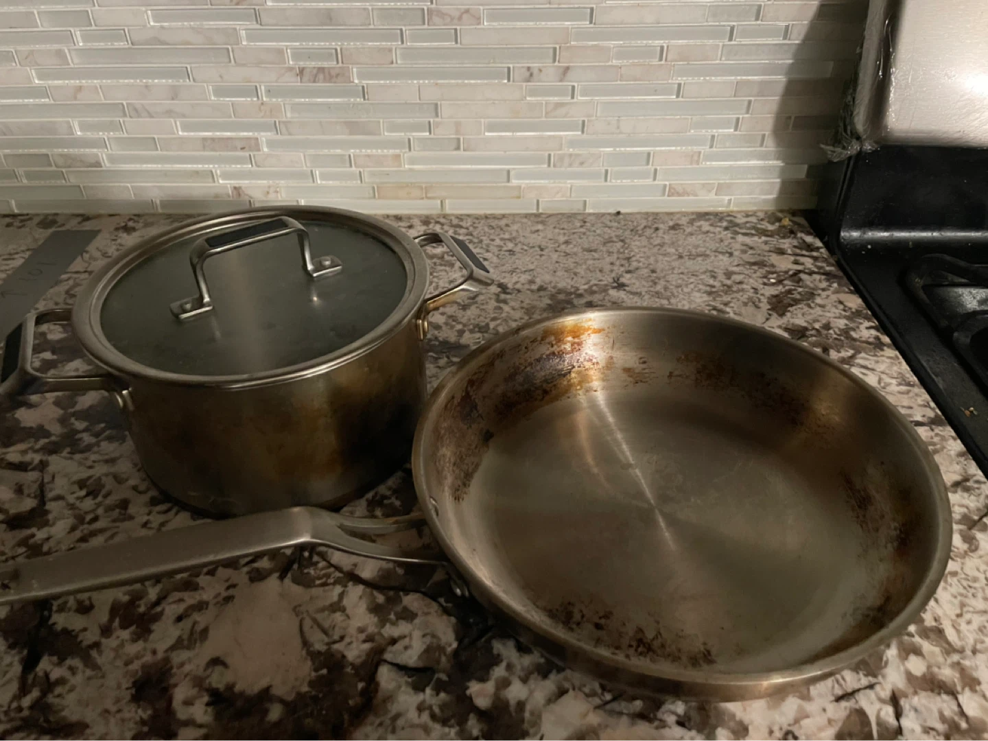 Stainless Steel Pot and Frying Pan Set $5 for both