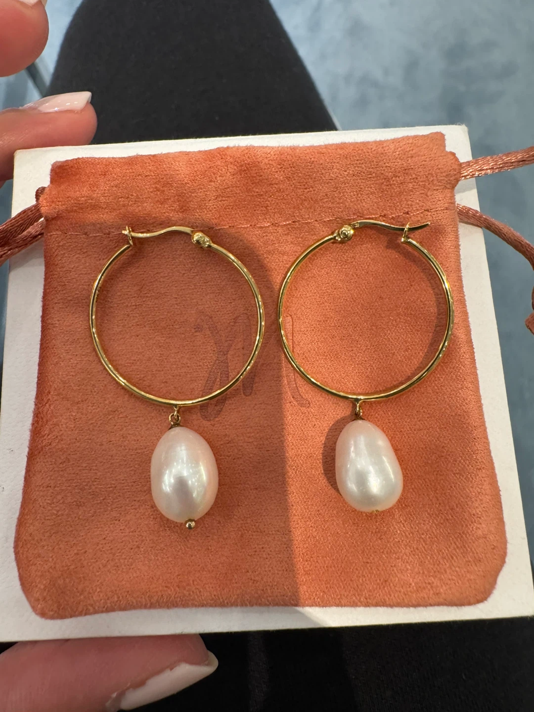 Mejuri pearl drop earrings