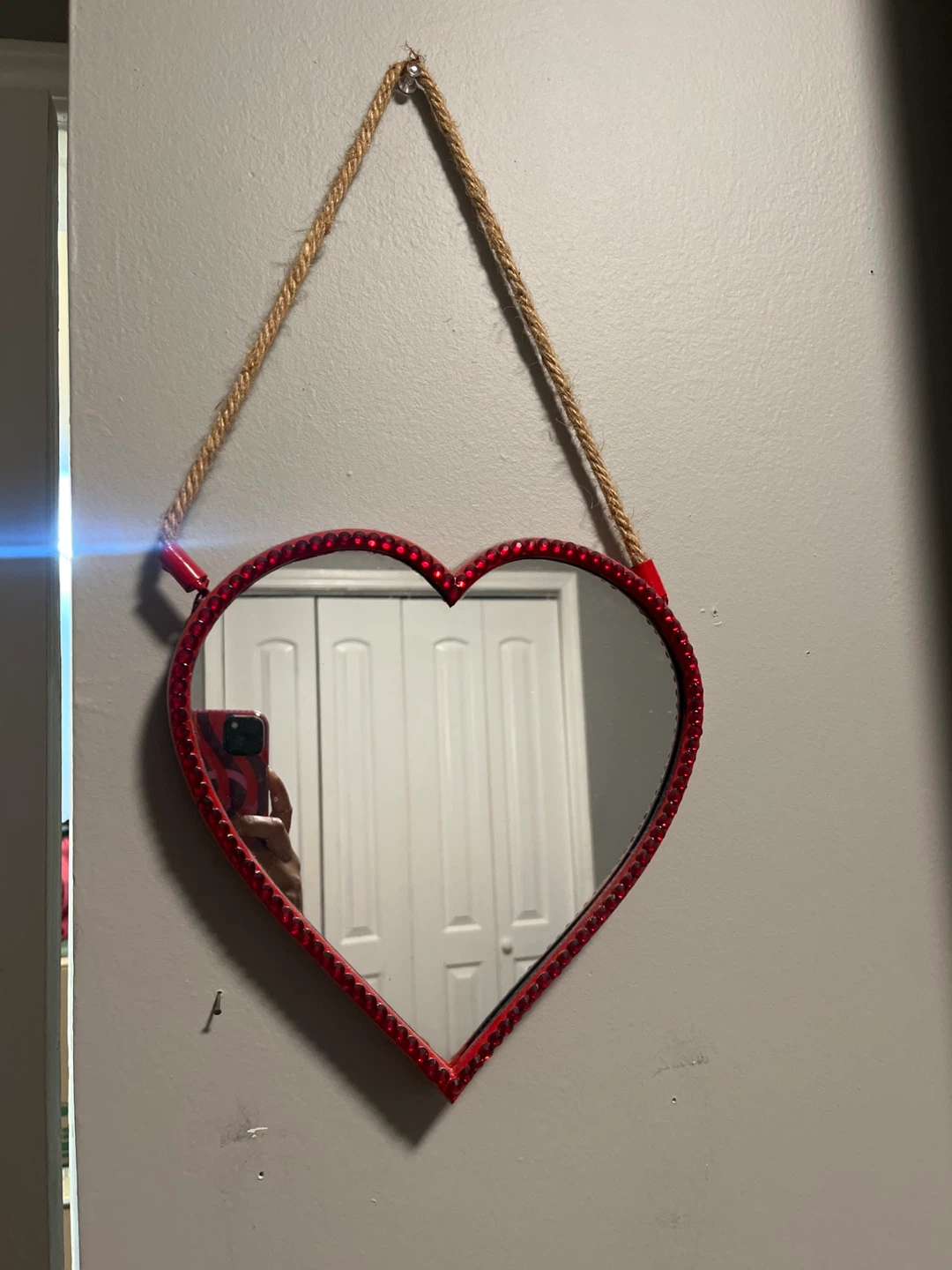 Red Heart Shaped Mirror