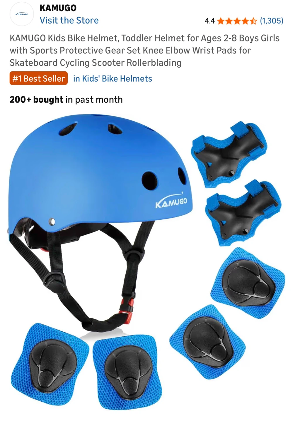 KAMUGO Kids Bike Helmet and Protective Gear Set