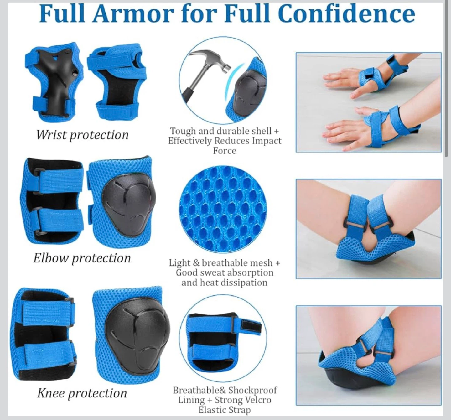 KAMUGO Kids Bike Helmet and Protective Gear Set - photo 3