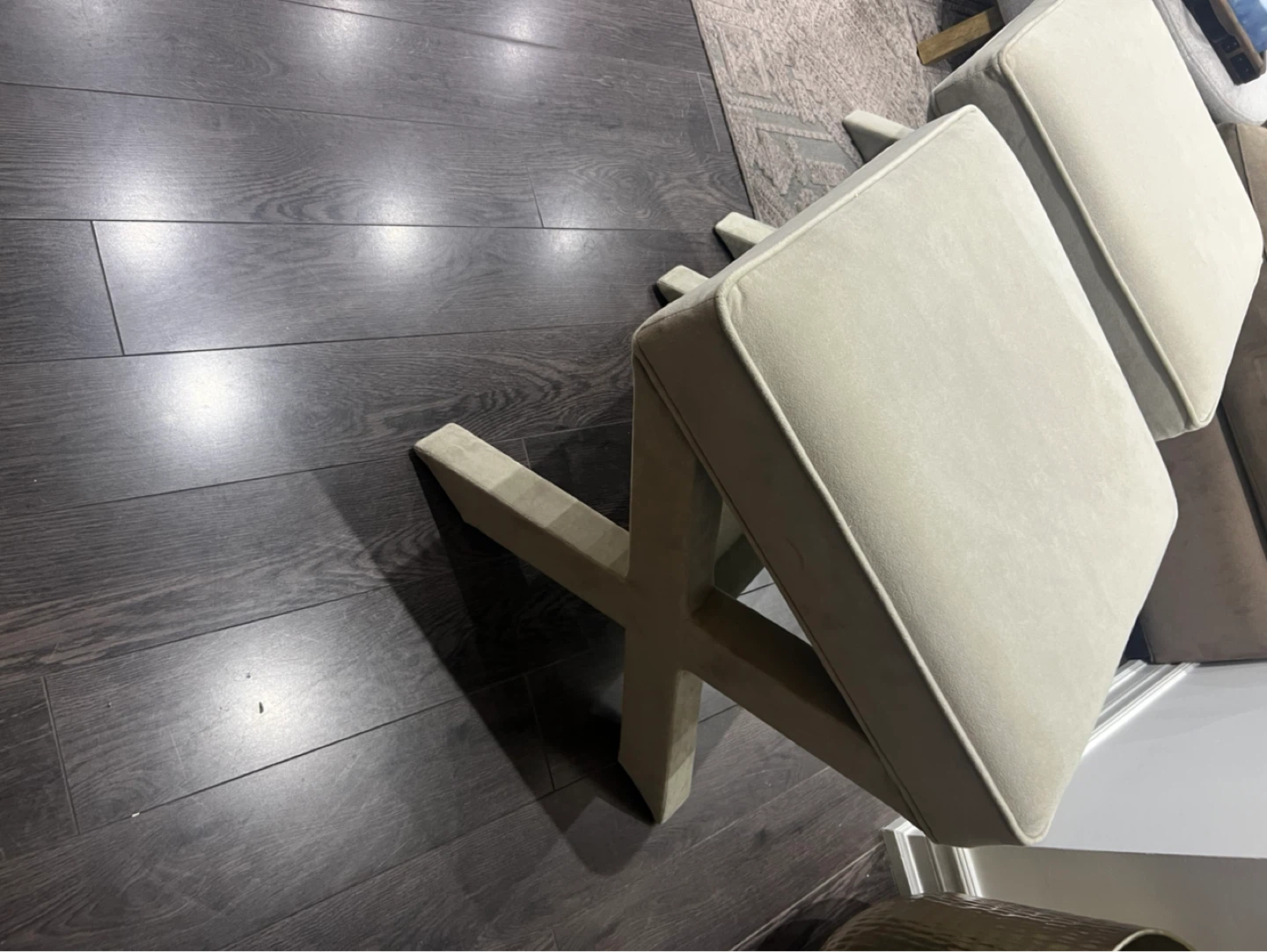 West Elm Velvet Ottomans - photo 2