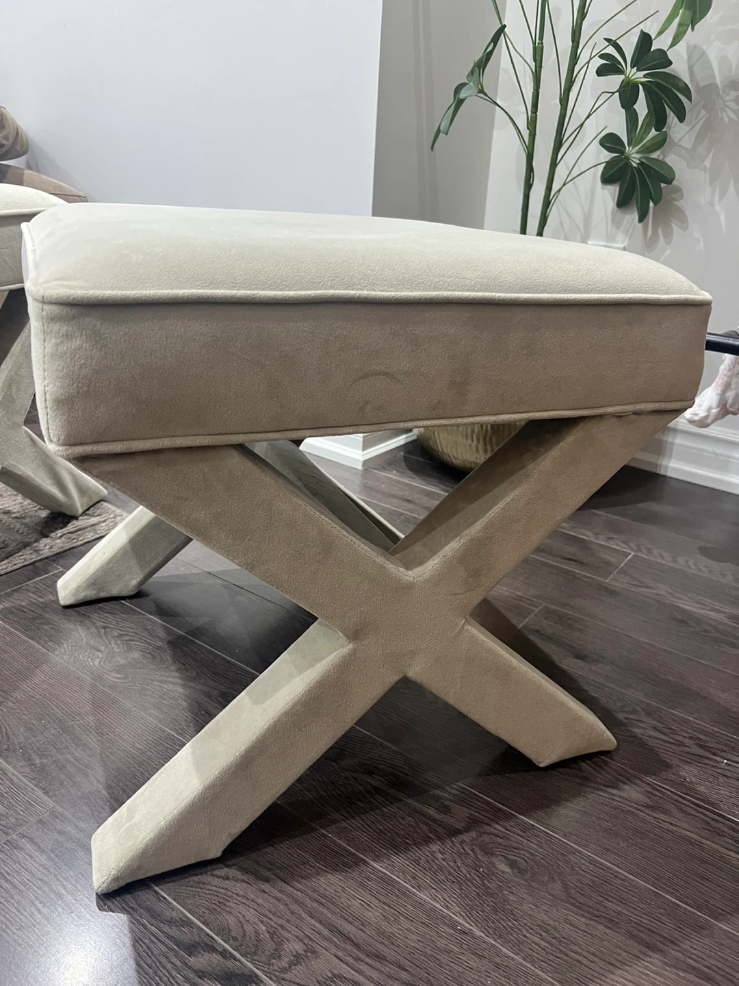 West Elm Velvet Ottomans - photo 5