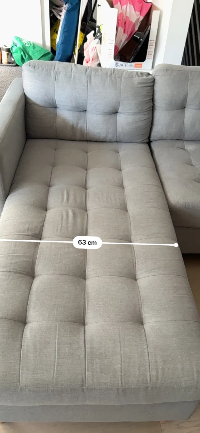 Grey Sectional Sofa with Chaise - photo 3