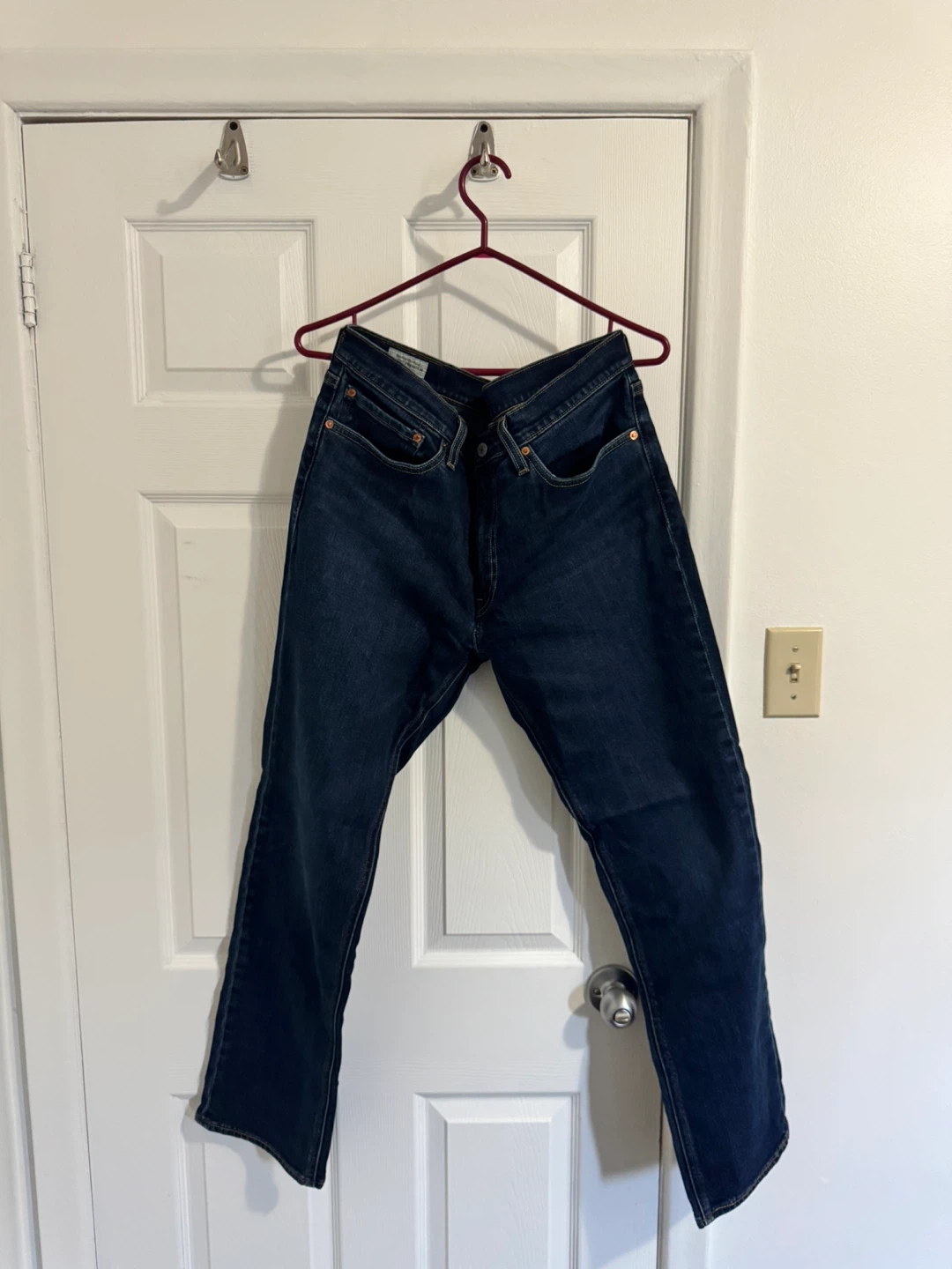 Levis Dark Washed Mens Straight Leg Jeans (32x32)