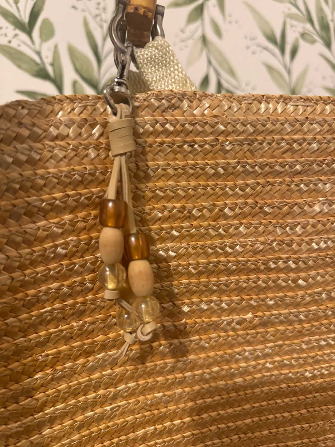 Straw Tote Bag with Bamboo Handles - photo 4