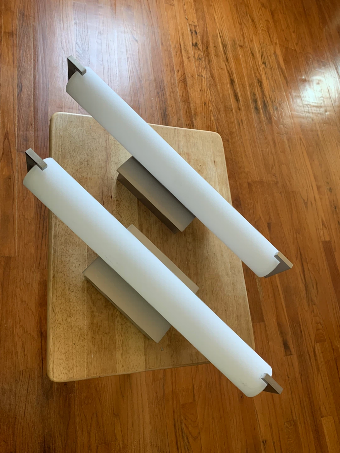 Modern Cylinder Wall Sconce - Etched Opal Glass