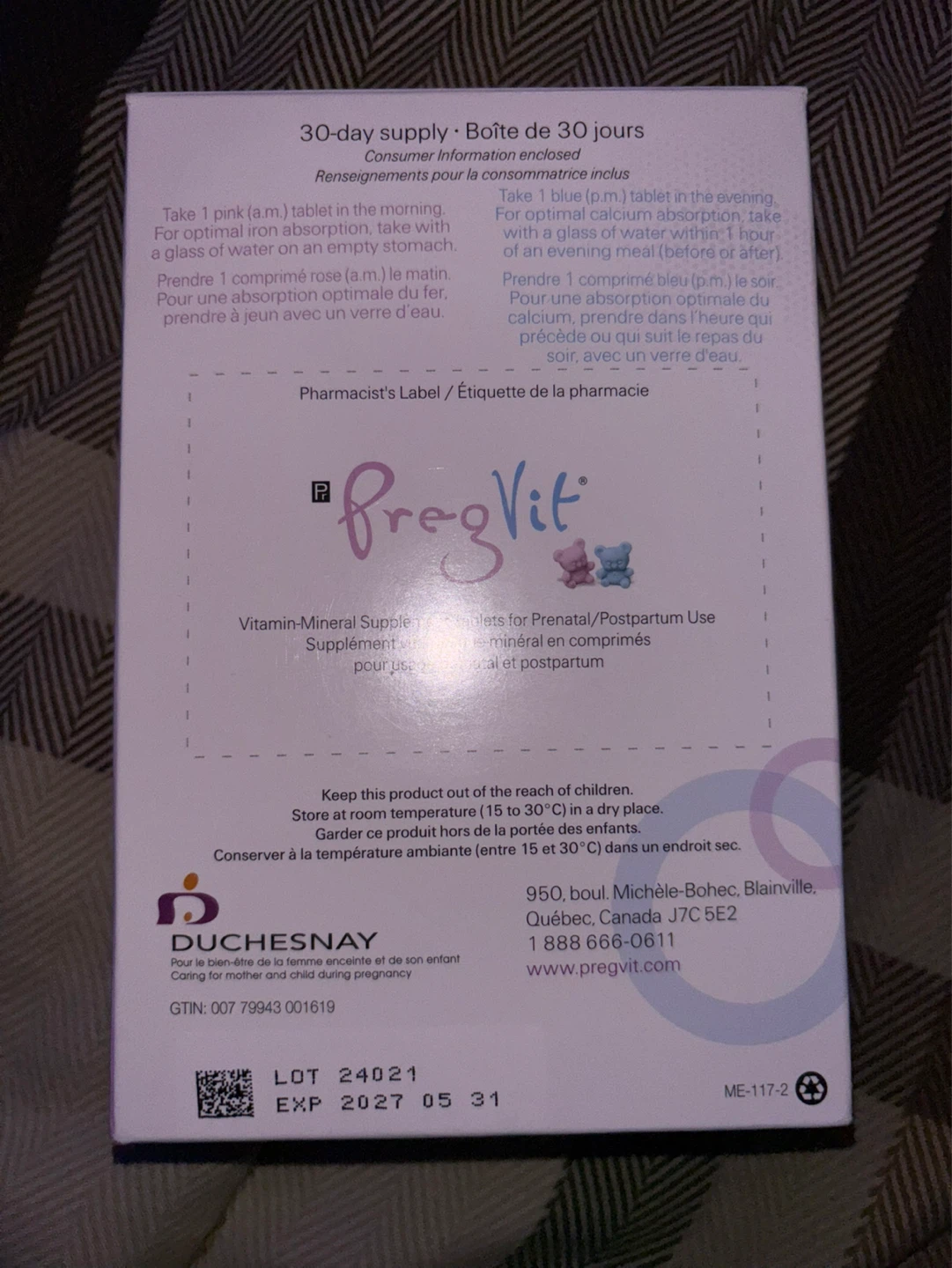 PregVit Vitamin-Mineral Supplement for Prenatal/Postpartum Use