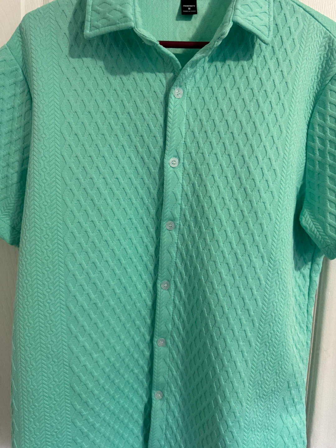 MANFINITY Men's Short Sleeve Button-Up Shirt - Medium - photo 4