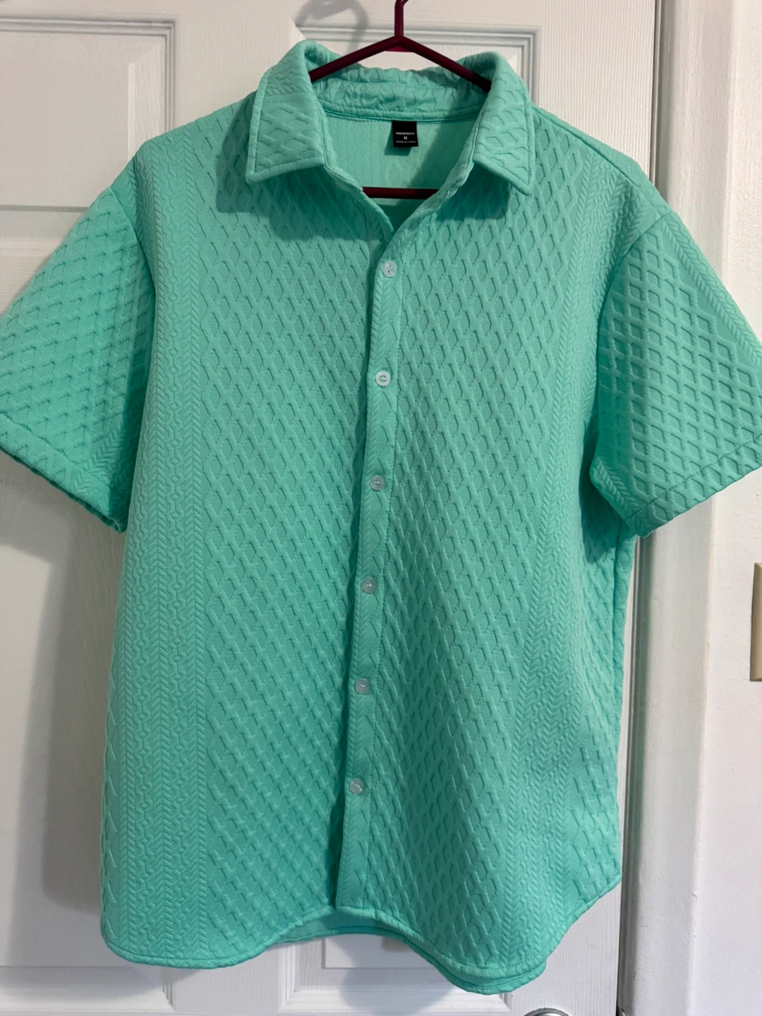 MANFINITY Men's Short Sleeve Button-Up Shirt - Medium - photo 2