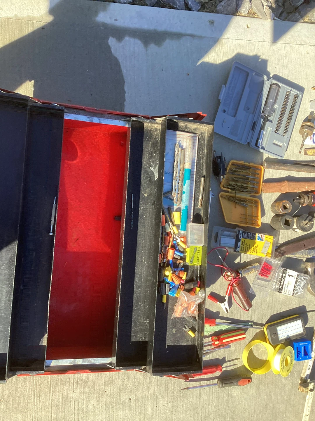 Red Metal Toolbox with Assorted Tools - photo 4