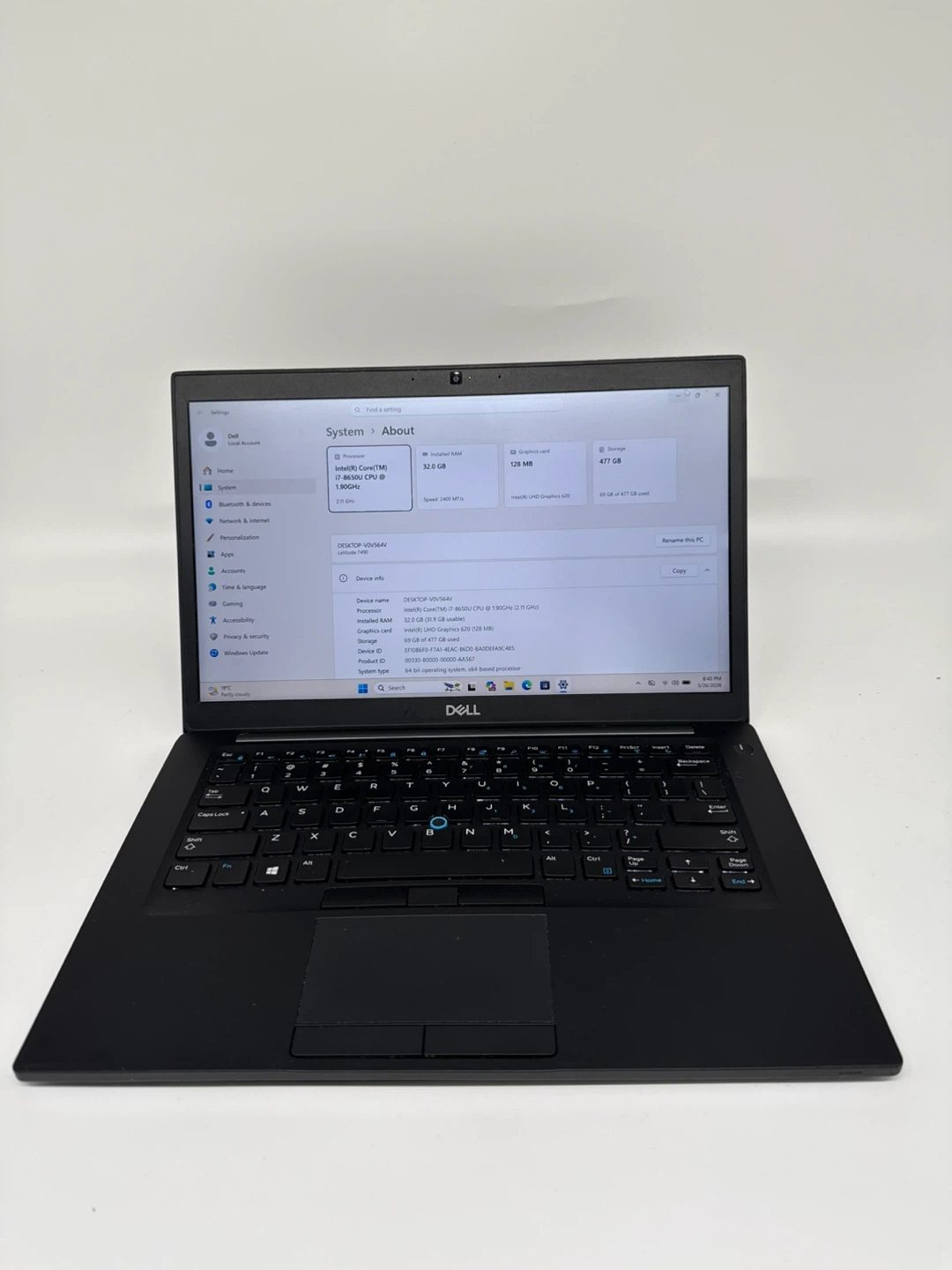 Dell Latitude 7490 i7 8th Gen 32 GB 512 SSD