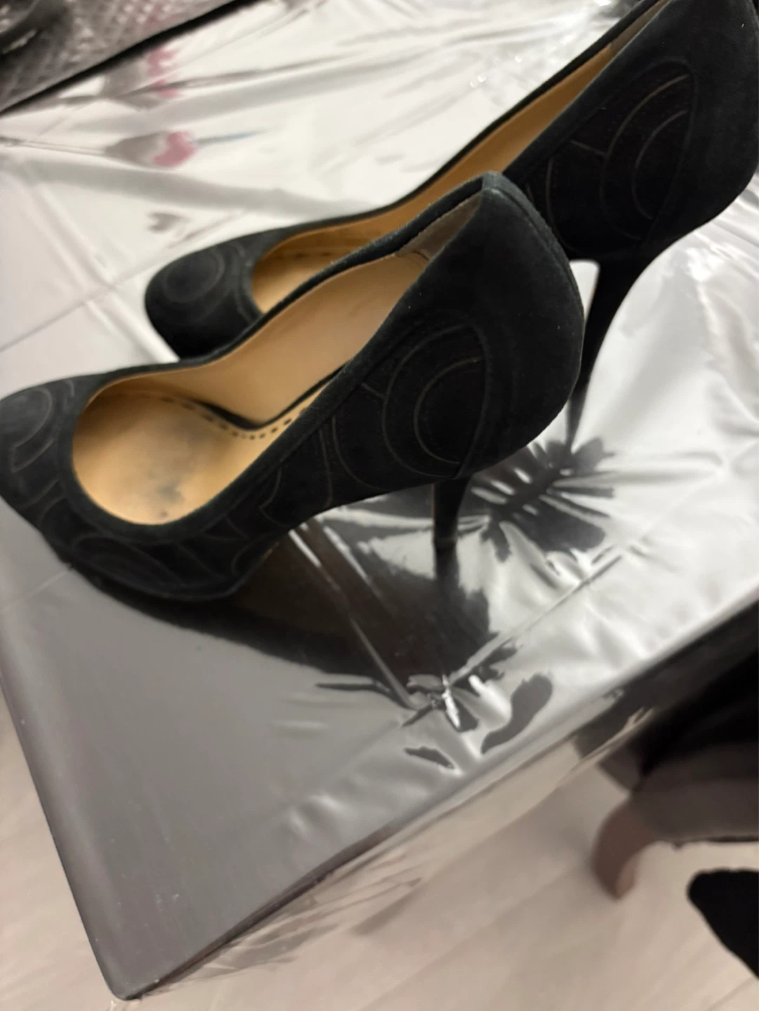 Black Suede High Heel Pumps - photo 2