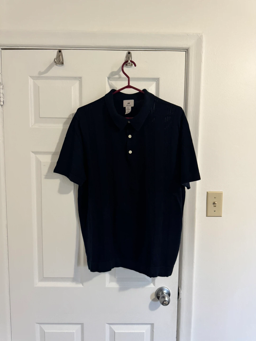 H&M Navy Blue Polo Shirt - Size L