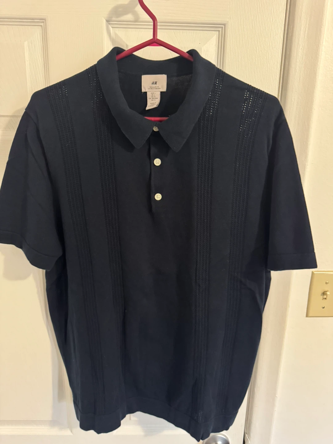 H&M Navy Blue Polo Shirt - Size L - photo 4