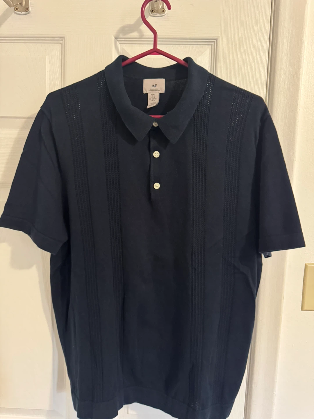 H&M Navy Blue Polo Shirt - Size L - photo 2
