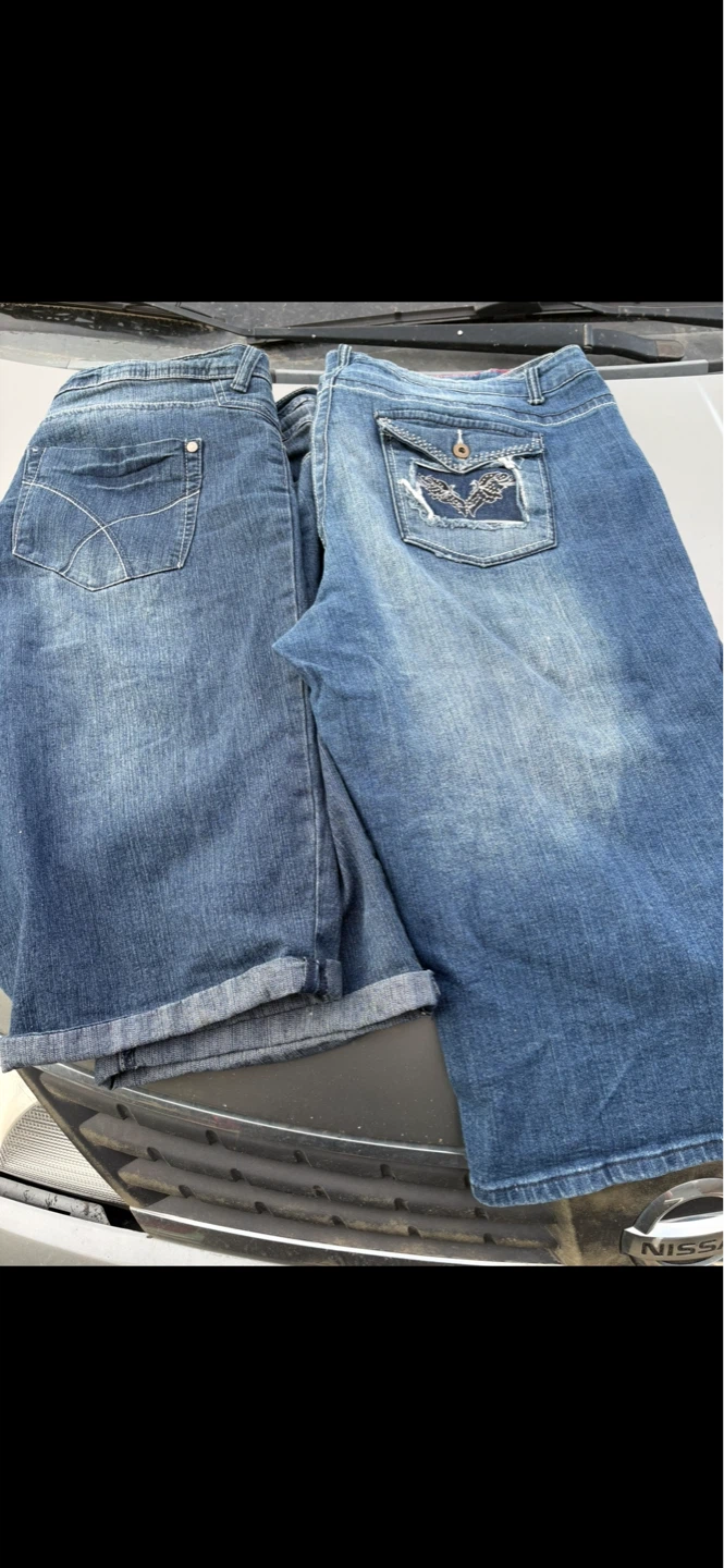 Blue Denim Capris - Pair