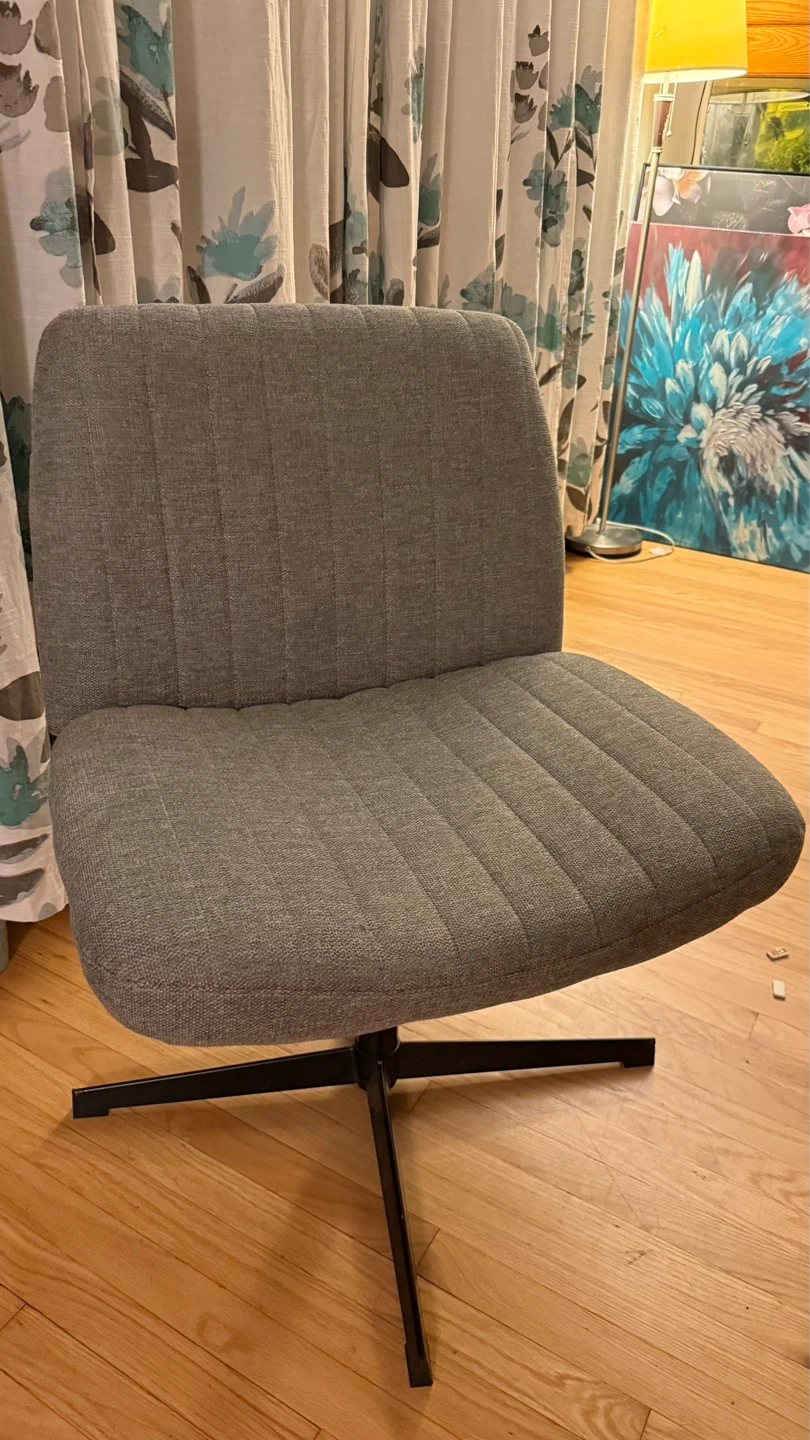 Gray Swivel Armless Accent Chair check more pictures - photo 3
