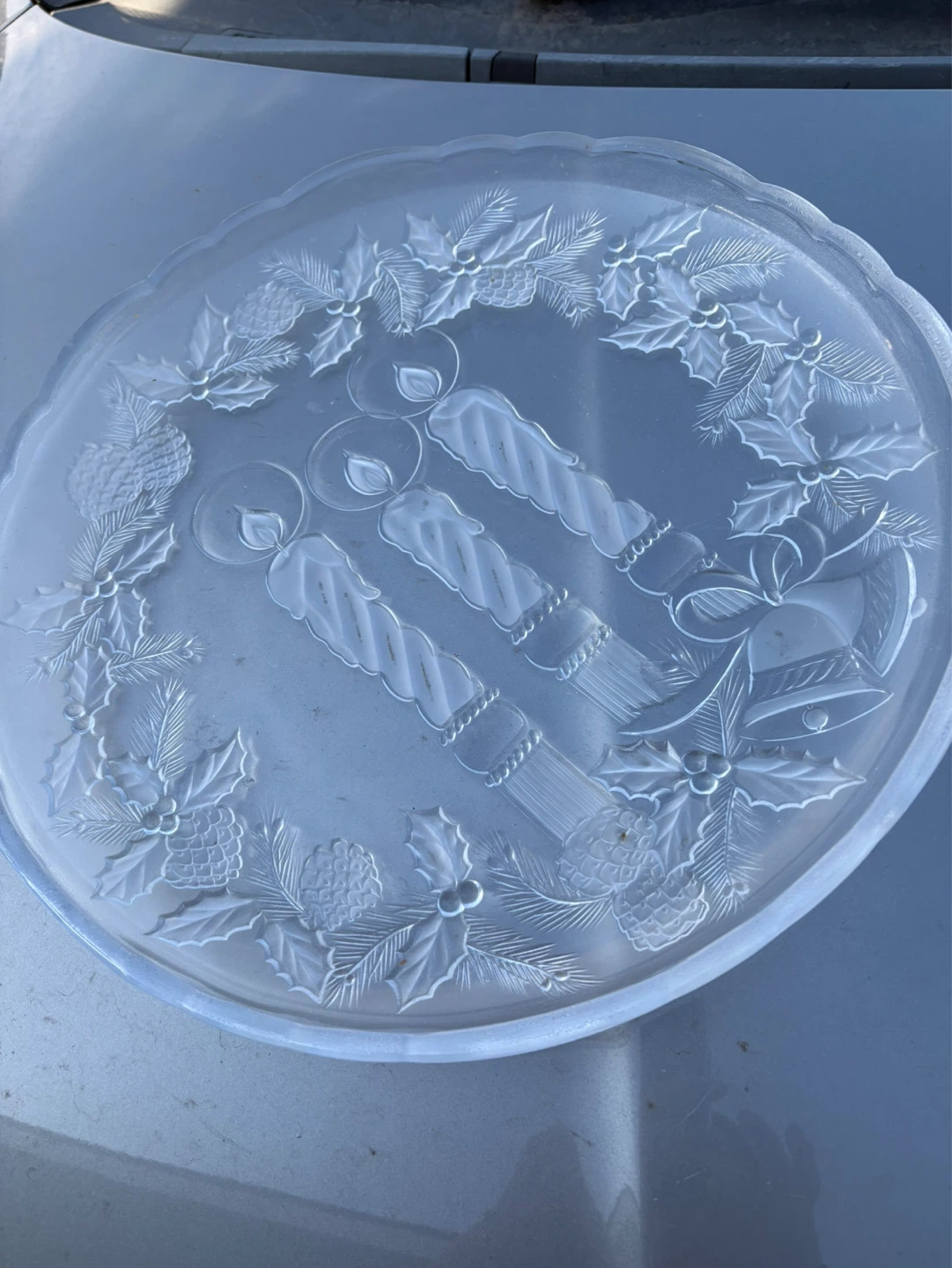 Frosted Glass Christmas Platter