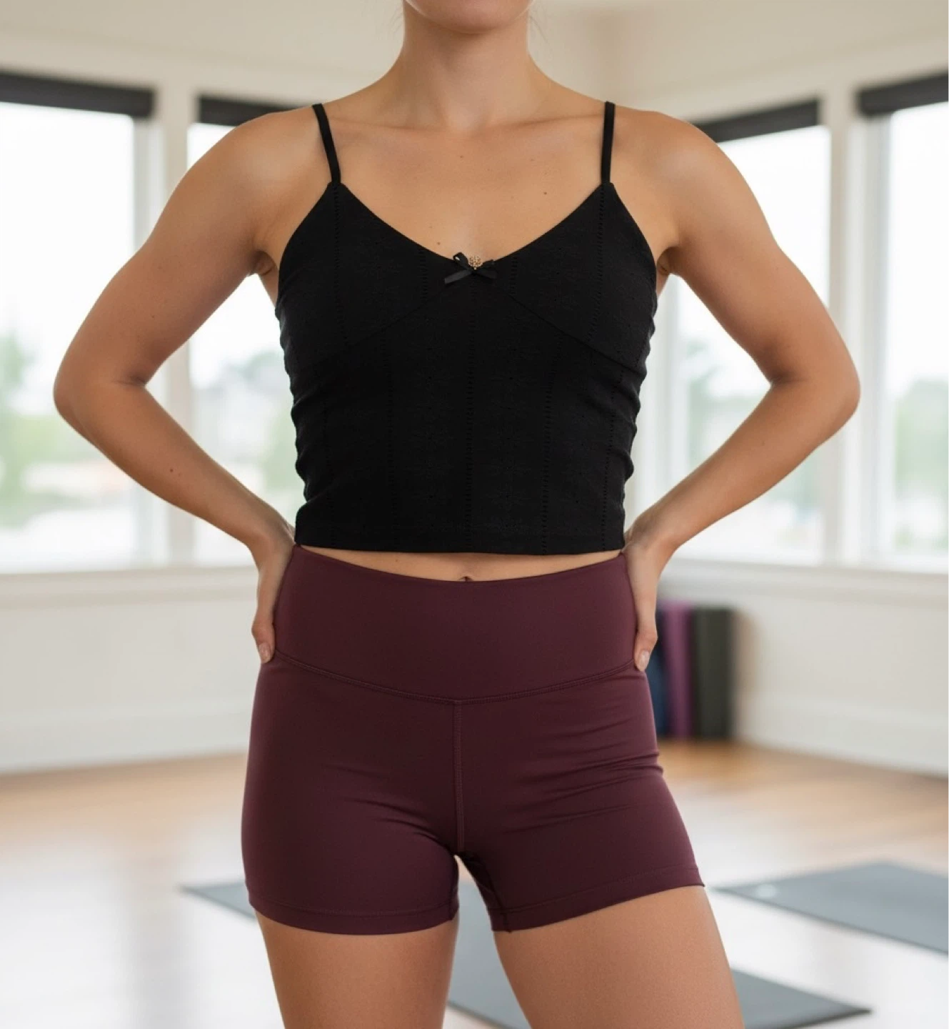 Yogalicious Lux Maroon Athletic Shorts M