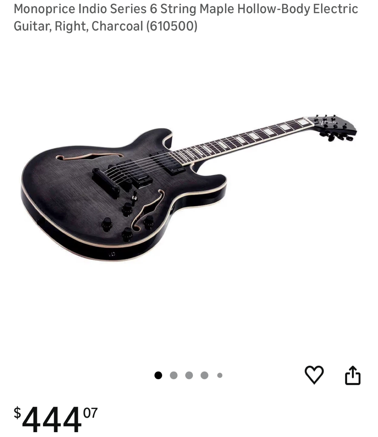 Indio Boardwalk Semi-hollow Electric Guitar with Gigbag - photo 2