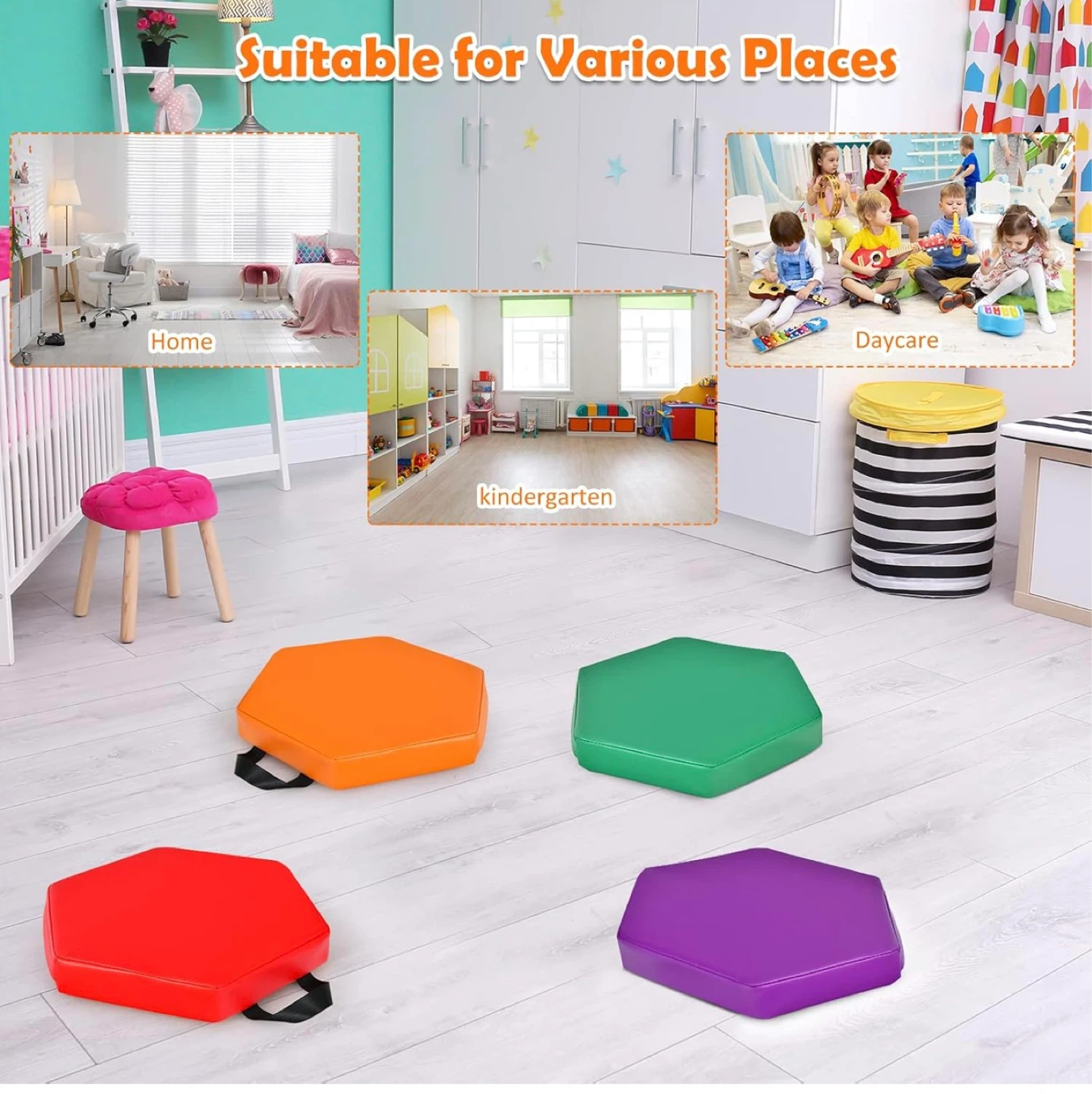 Hexagonal shaped cushions for kids - photo 3