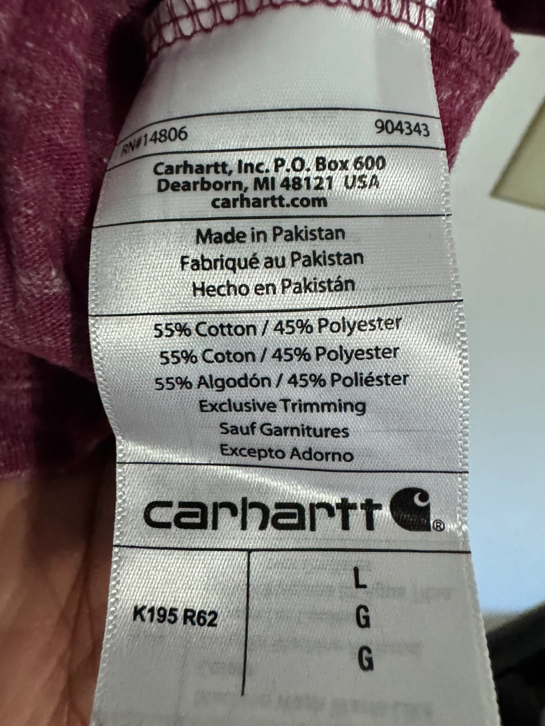 Carhartt K195 Logo Tee Maroon (Large) - photo 5