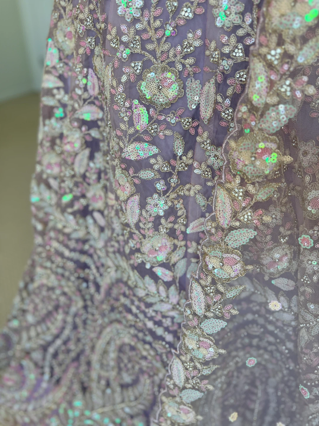 Lilac Embroidered Lehenga Choli with Dupatta - photo 2