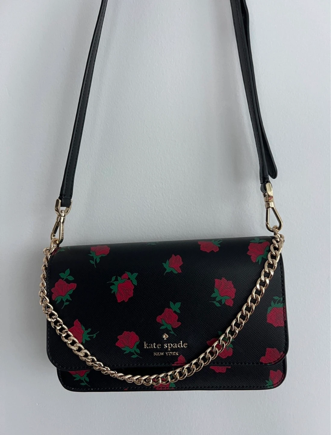 Kate Spade Black Rose Print Crossbody Bag - photo 3