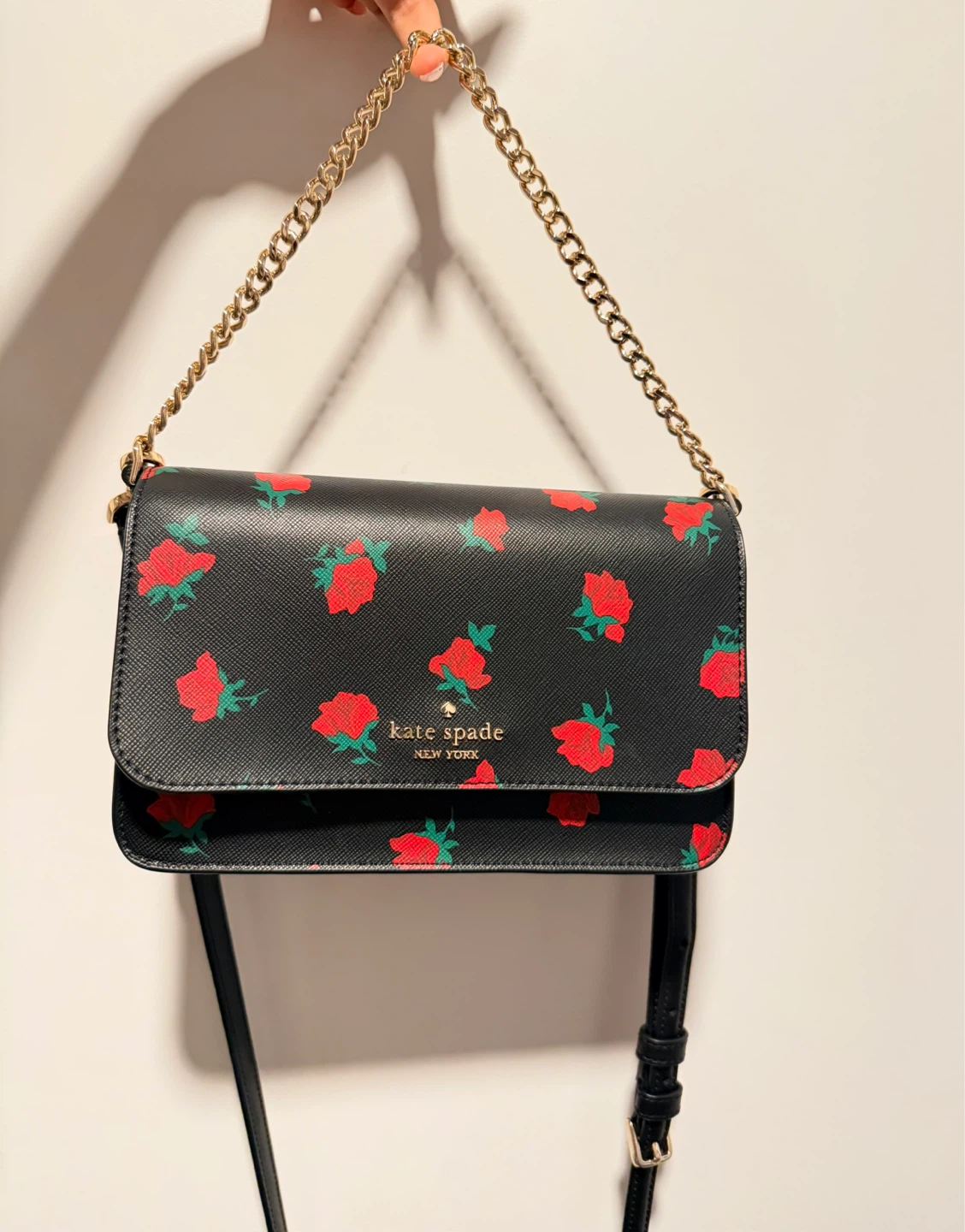 Kate Spade Black Rose Print Crossbody Bag - photo 5