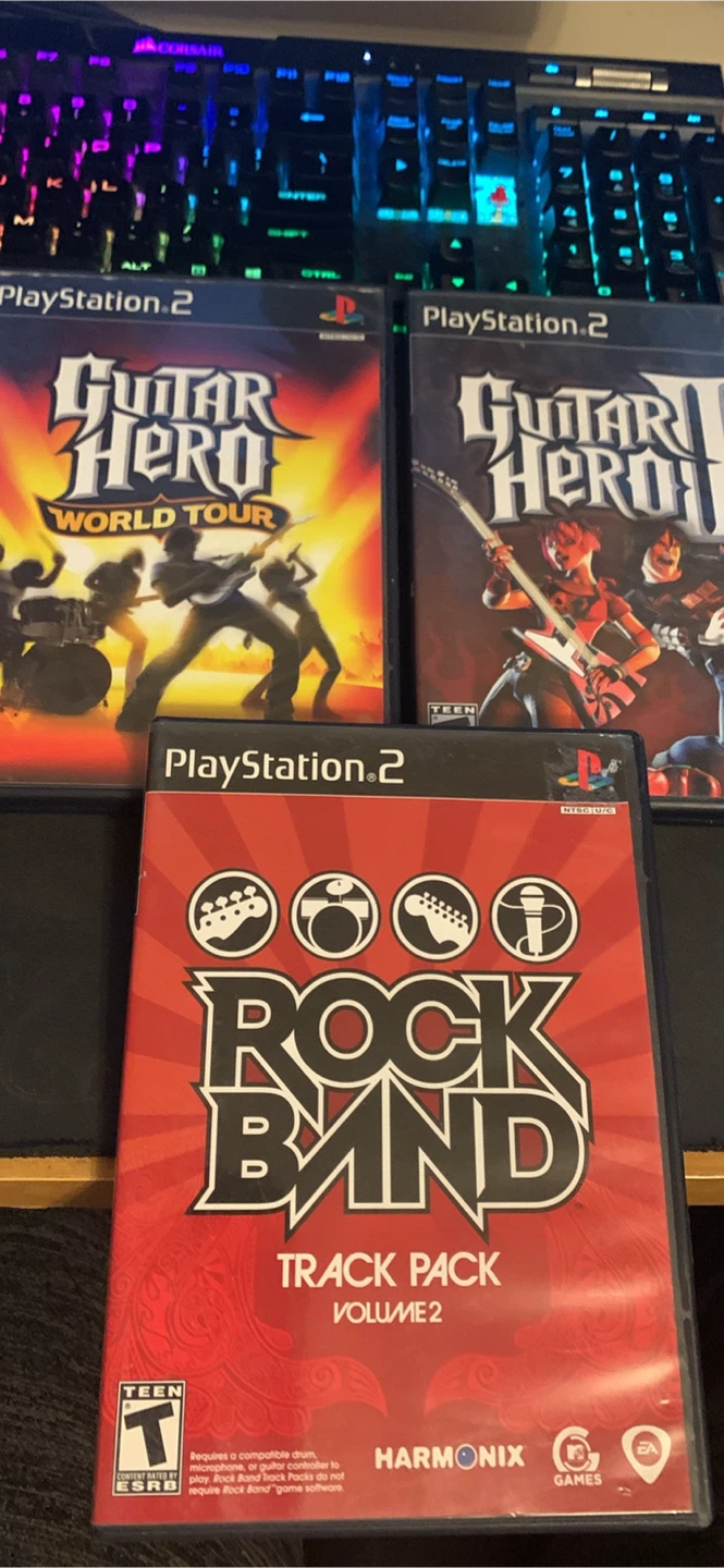 Guitar hero rock band PS2 bundle of 3 games