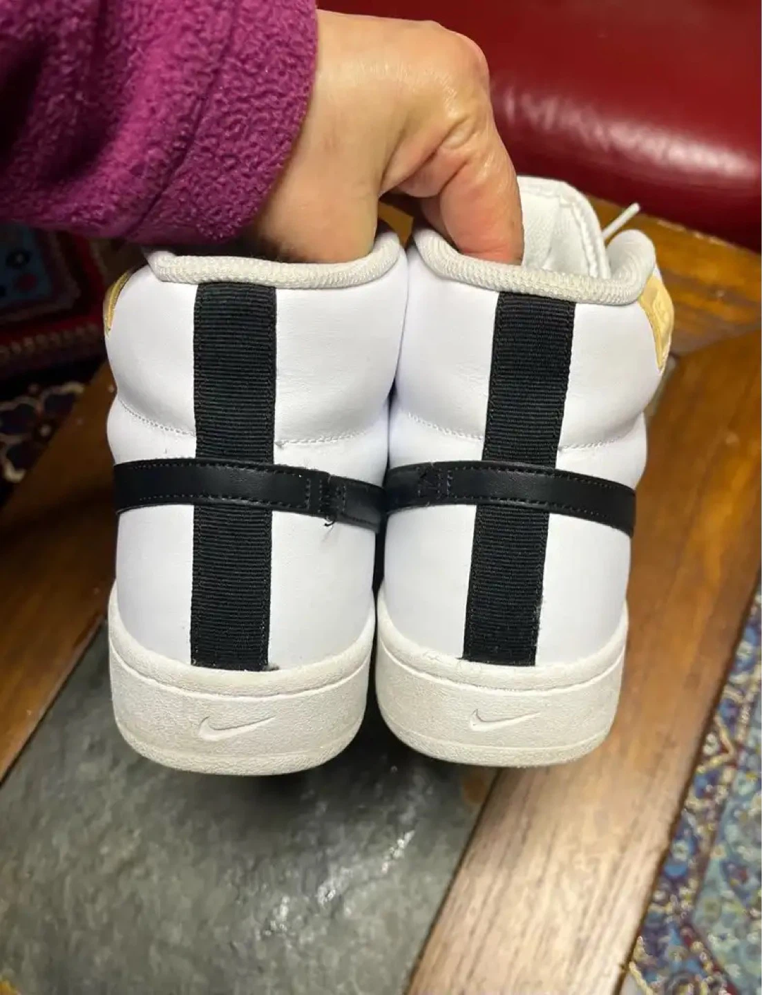 Nike Court Vision High Top Men’s Shoes White Black Size 11 - photo 4