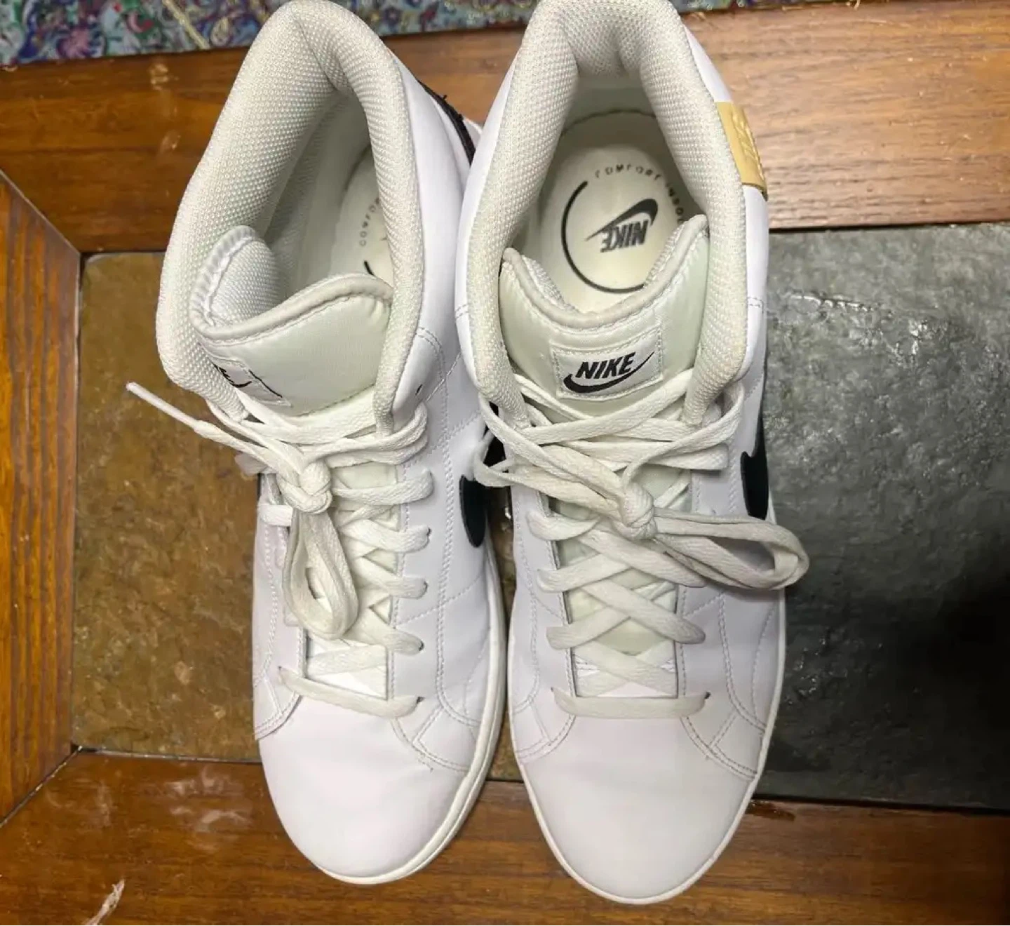 Nike Court Vision High Top Men’s Shoes White Black Size 11 - photo 3