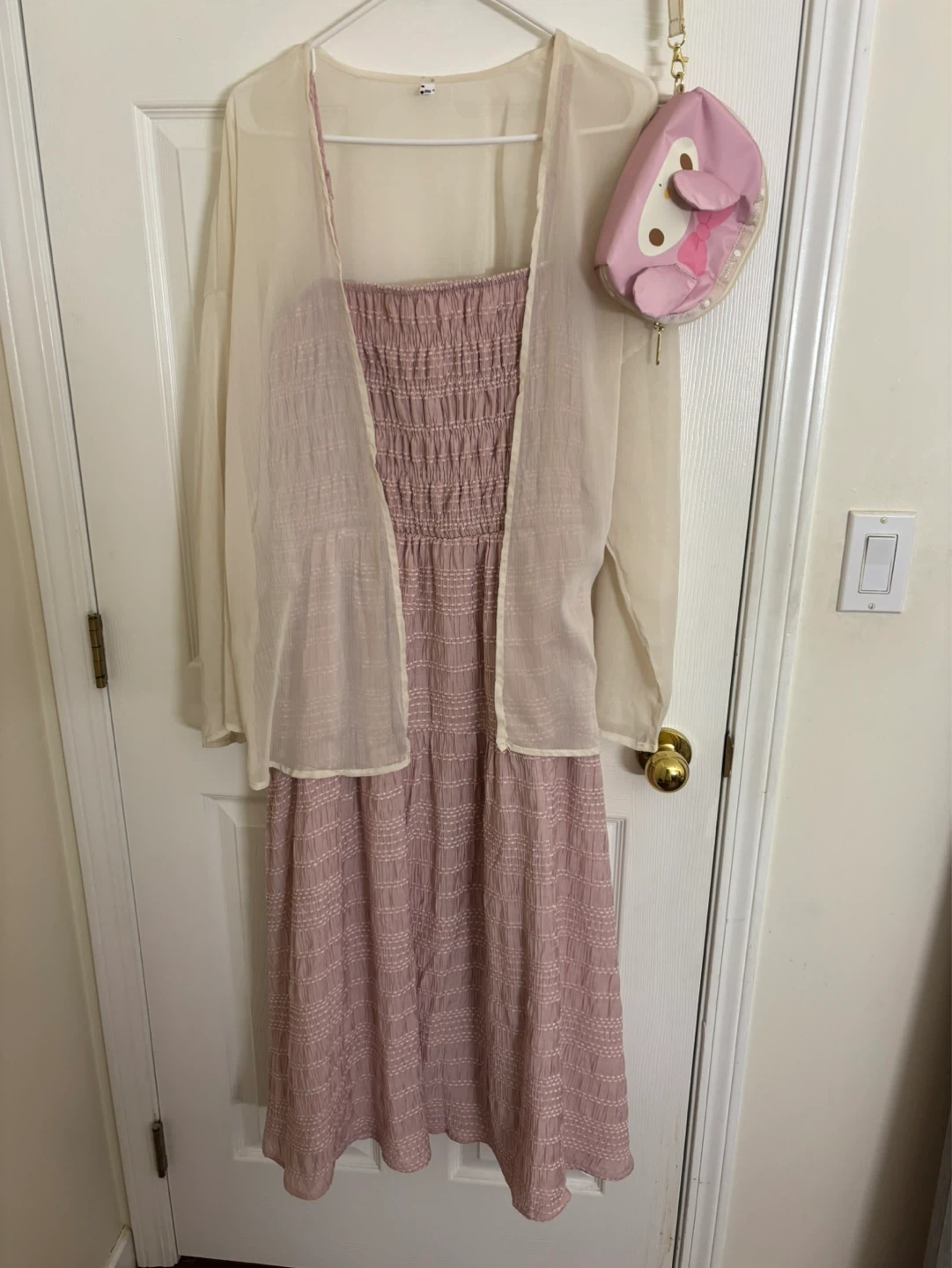 Ava & Viv Pink Smocked Midi Dress Size 1X