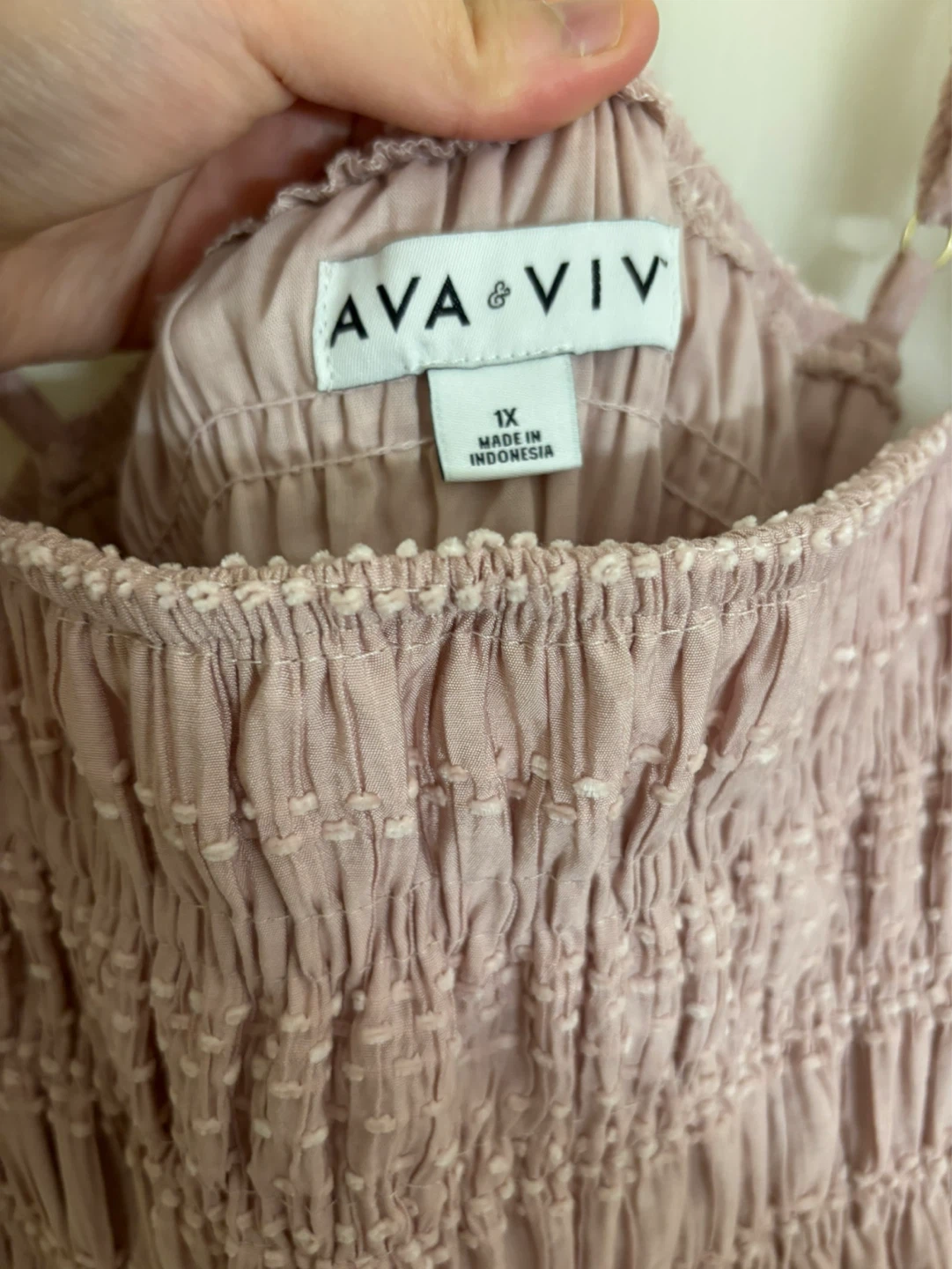 Ava & Viv Pink Smocked Midi Dress Size 1X - photo 4