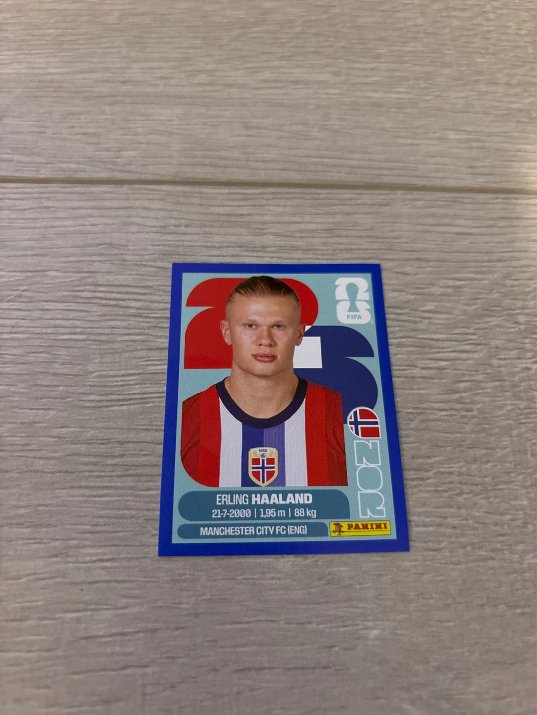 Panini FIFA World Cup 2026 Erling Haaland Sticker - Blue Border