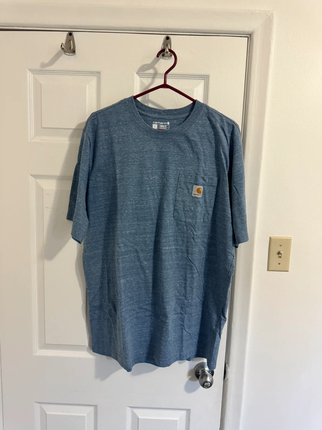 Carhartt K87 Workwear Blue Pocket Tee (Large)