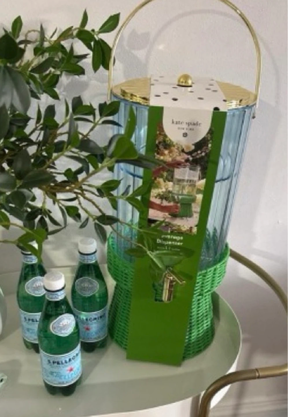 Kate Spade Acrylic and Wicker Beverage Dispenser